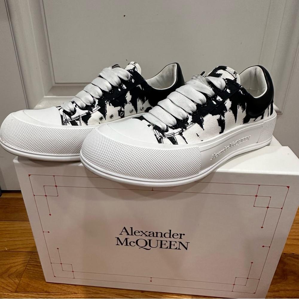 Alexander McQueen Men's Graffiti canvas Sneakers Size 40